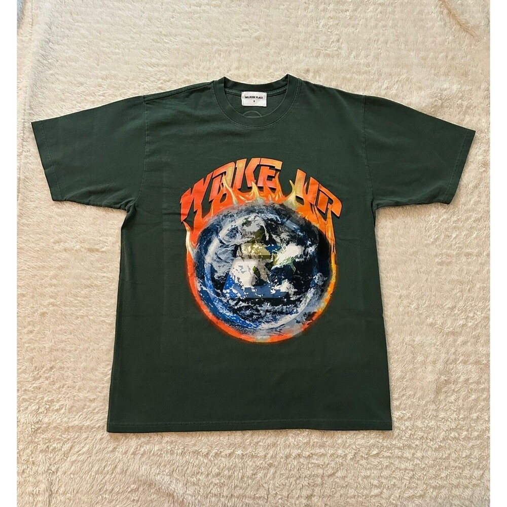 Observance Melrose Place Dark Green Wake Up World Size Medium T Shirt